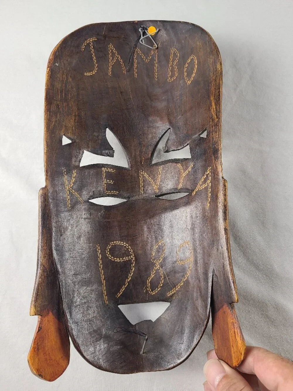 Artisan Jambo Kenya Carved African Tribal Mask Wooden Wall Décor